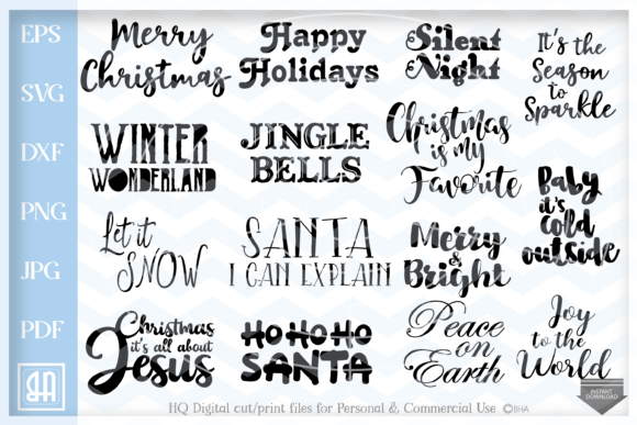Christmas Sayings Bundle: Perfect for Crafts and Graphics