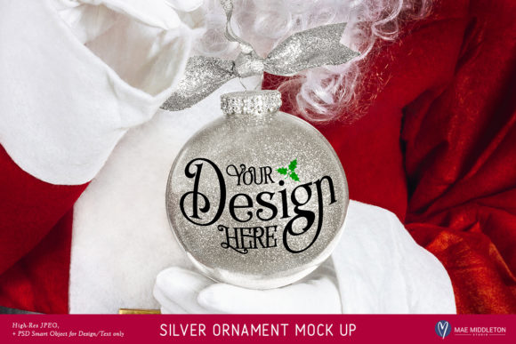 Review: Santa's Silver Glitter Christmas Ornament Mock Up